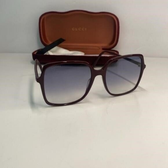 💯- New Authentic GUCCI  Oversized Square GG0544S Sunglasses Burgundy - Picture 4 of 13